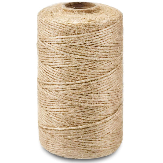 SMART&CASUAL 328Ft Jute Twine String Thin Natural Hemp Twine for Gift Wrapping Craft Plant Garden Christmas Handmade Arts Decoration Packing String Home decor (328 Ft (100M))