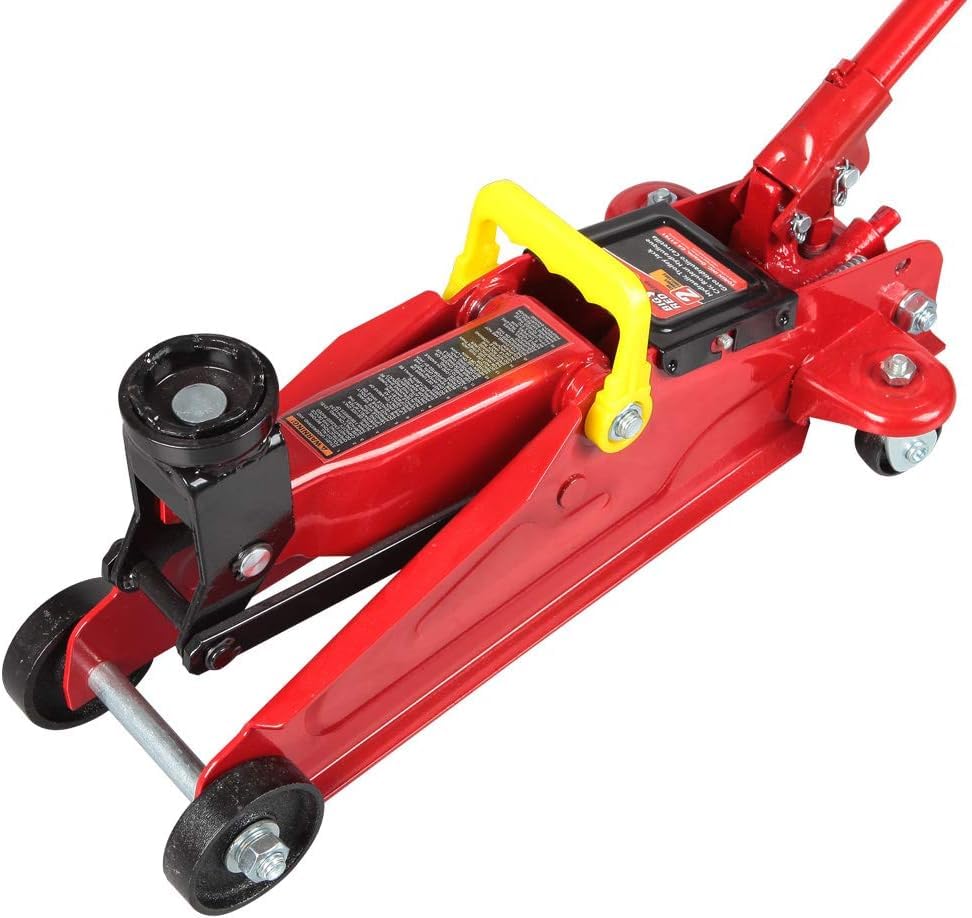 BIG RED T82001S Torin Hydraulic Trolley Service/Floor Jack Combo with 2 Jack Stands and Blow Mold Carrying Storage Case, 2 Ton (4,000 lb) Capacity, Red