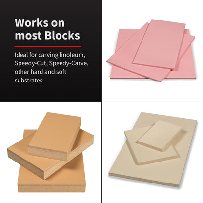 Speedball 4131 Linoleum Cutter – 5 Assorted Lino Cutters Includes Plastic Storage Handle, Made in The USA