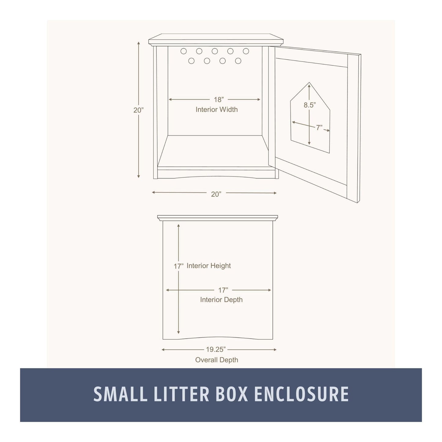 TRIXIE Litter Box Enclosure, Hidden Kitty Litter Box Cabinet, Furniture Style, White,(19.84 LBS)