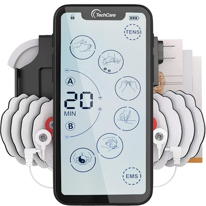 Tens Unit Muscle Stimulator 24 Massage Mode Tens EMS Machine Device Touchscreen Massager Intensity Deep Tissue Shoulder Pain Relief Sciatica Tendonitis Plantar Fasciitis