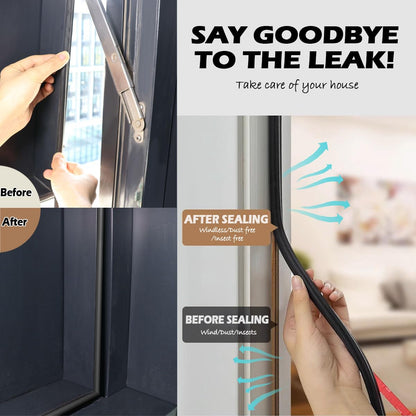 Bantie 20FT Weather Stripping Door Seal - Self Adhesive Weather Insulation Strip Weatherstripping Silicone D Shaped Seal Strip Door Frame Gap Filler/Window Soundproofing