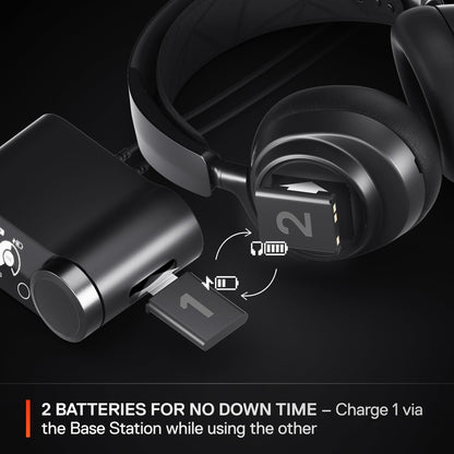 SteelSeries Arctis Nova Pro Wireless Multi-System Gaming Headset - Premium Hi-Fi Drivers - Active Noise Cancellation - Infinity Power System - Stealth Retractable Mic - PC, PS5/PS4, Switch, Mobile