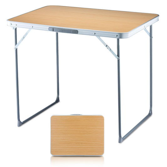 FUNDANGO Small Folding Table, Portable Lightweight Picnic Foldable Card Tables with Carry Handle for Outdoor Hiking BBQ Beach Backyard