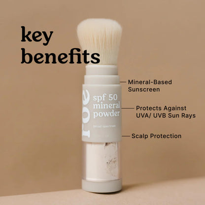 Roe Wellness- Kids SPF 50 Brush On Mineral Sunscreen Powder, Reef-Friendly, Easy to Apply for Kids, Babies & Parents