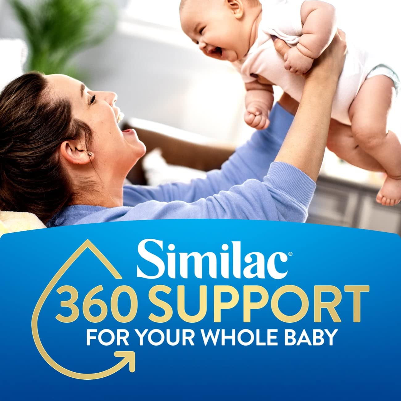 Similac 360 Total Care Infant Formula, Has 5 HMO Prebiotics, Our Closest Prebiotic Blend to Breast Milk, Non-GMO, Baby Formula, Ready to Feed, 2-fl-oz Bottle, Pack of 48