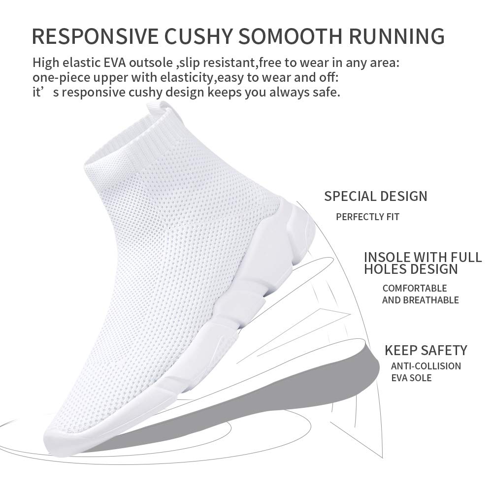 VAMJAM Men's Socks Sneakers Slip On Lightweight Breathable Comfortable Fashion Walking Shoes White Size 8