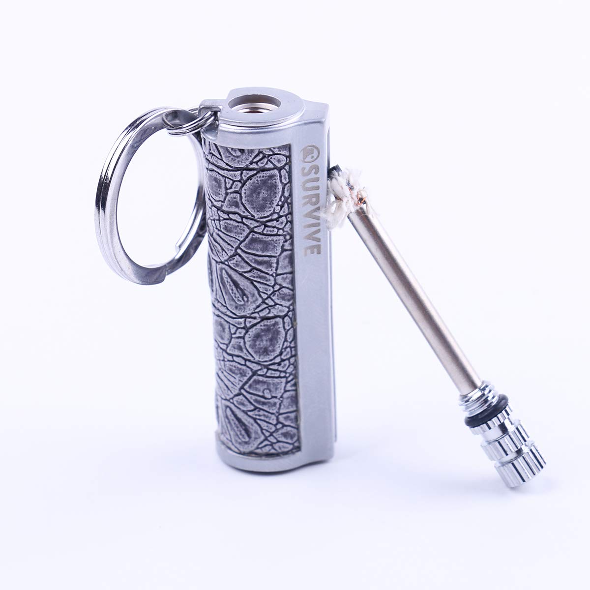 SURVIVE Permanent Match Metal, 2 Pack, Reusable Survival Fire Starter Striker Lighter, Emergency Waterproof Keychain Strike Anywhere Stick Kit
