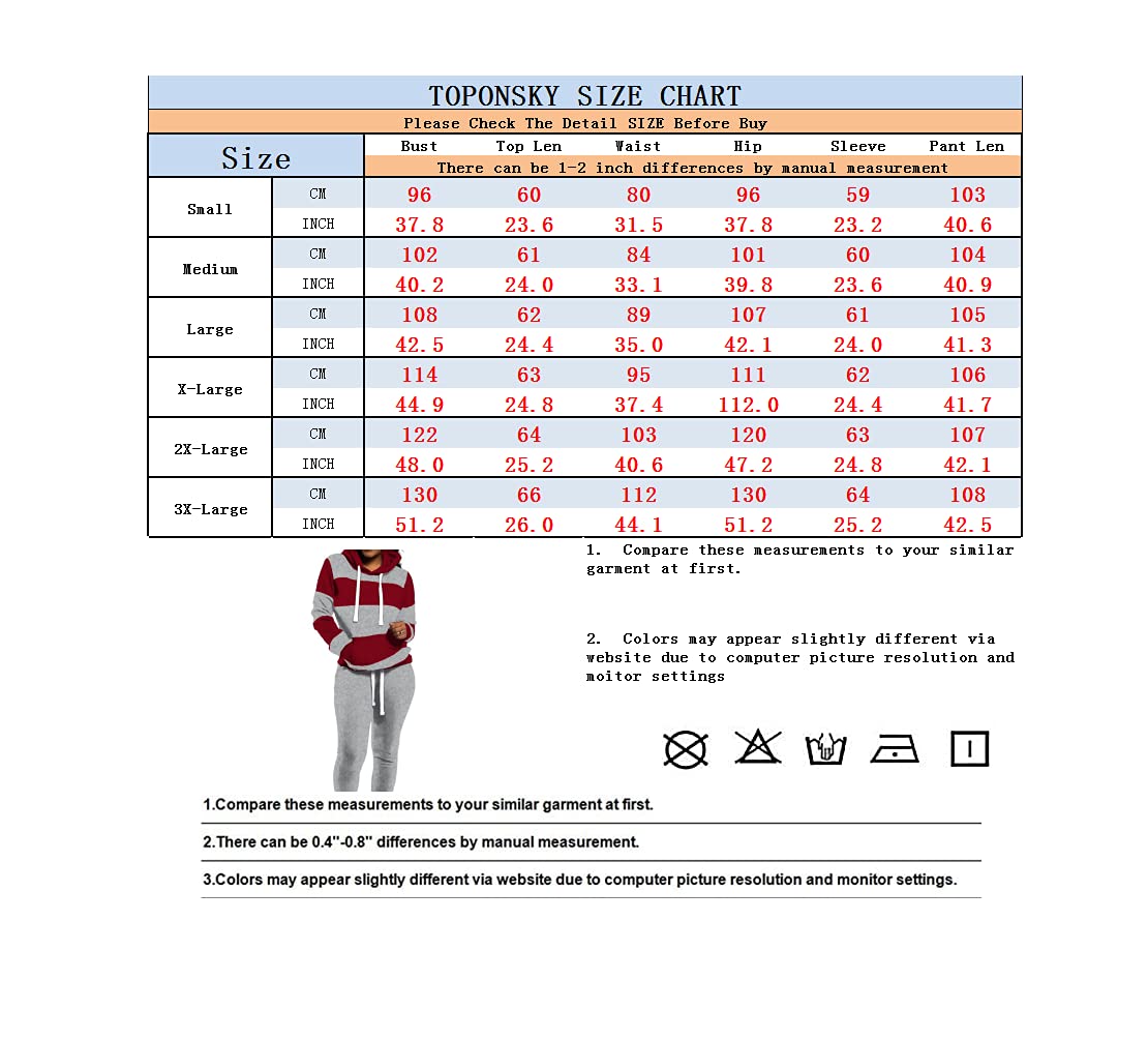 TOPONSKY Hoodie Sweatsuit Women 2 Piece Jogger Work Outfits Gym Track Suits Pink White S