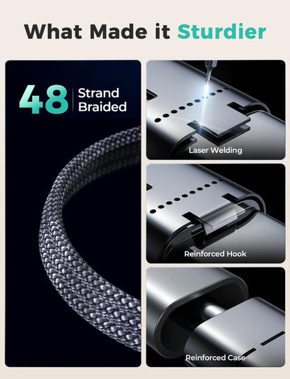 Travel Essentials,3 in 2 USB C Cable for Apple Watch Charger/iPhone Charger,Multi Charging Cable,Vacation RV Camping Essentials,Portable for iWatch Series 11-2/Ultra/SE& iPhone 17-12,Car,Xbox-4FT