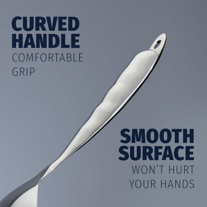 Zulay Kitchen Stainless Steel Serving Spoon - Large Cooking Spoon - Durable Premium Stainless Steel with Comfortable, Ergonomic Handle - Easy to Clean - Perfect for At Home Cooking & Buffets - 11.5”