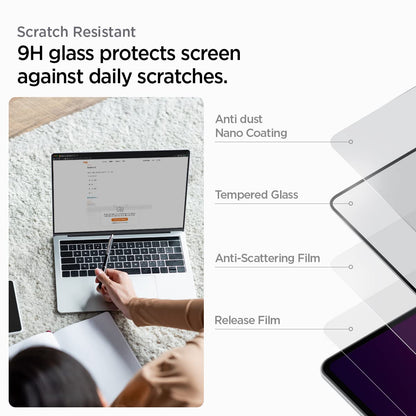 Spigen Tempered Glass Screen Protector [GlasTR Slim] Designed for MacBook Pro 16 inch (M4 Pro / M4 Pro Max / M3 series / M2 series / M1 series)