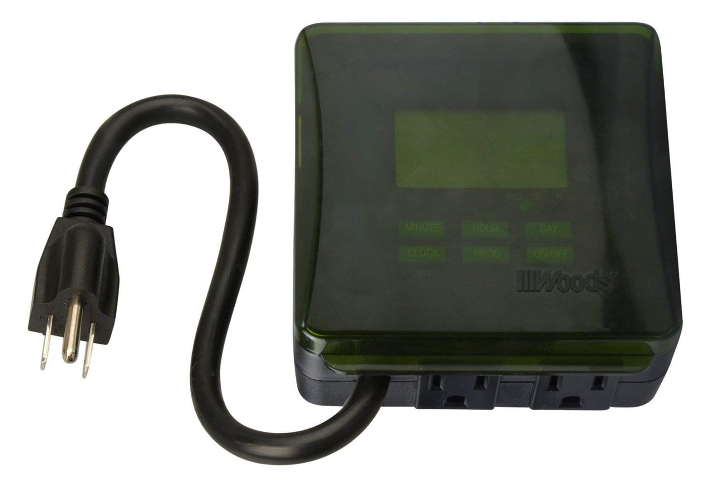 Woods 50015WD Outdoor Heavy Duty Digital Plug-in Timer, 2 Grounded Outlets, Perfect for Automating Holiday/Christmas Lights, Multicolor, 7 Day with 3/4 Horse Power