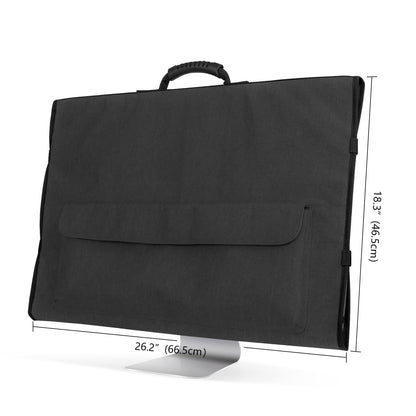 CURMIO Travel Carrying Bag Compatible for Apple 27" iMac, Protective Monitor Dust Cover for 27" LCD Screens and Accessories, Black, Patent Pending