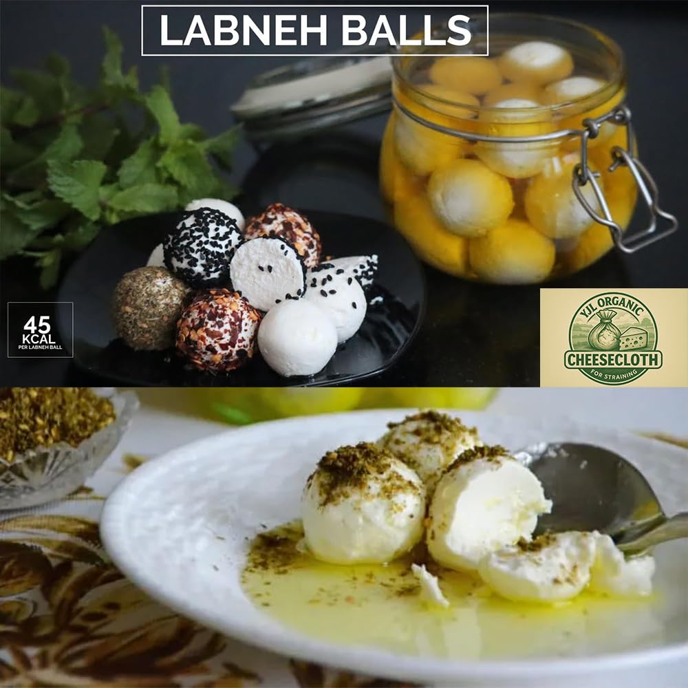 YJL Cheesecloth - 54 Sq Ft, 100% Cotton, Grade 90 Unbleached | Fine Cheesecloth for Cooking, Straining, Canning, Steaming & Reusable