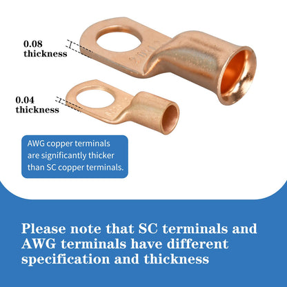 Cable Lug Crimping Tool with 170pcs Copper Wire Lugs, Wire Crimping Tool for AWG 10-1/0 Electrical Lug Crimper, with Cable Cutter, 210pcs Dual Wall Adhesive Heat Shrink Tubing