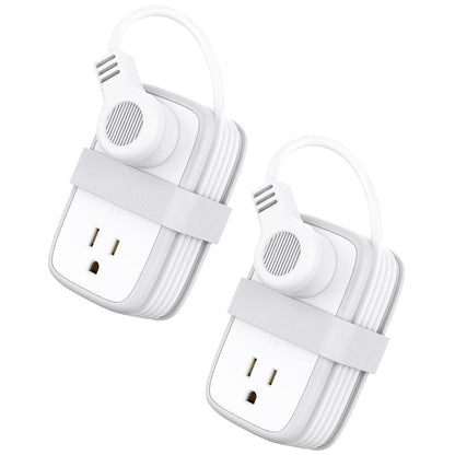 Travel Power Strip with USB 2 Pack, NTONPOWER 4 Outlets and 3 USB with 4Ft Short Extension Cord, Small Portable Desktop Charging Station for Cruise Ship, Home Office, White