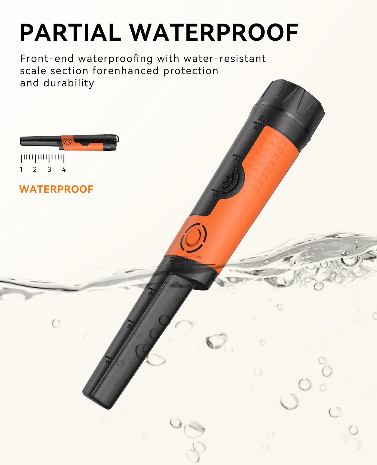 SUNPOW Metal Detector Pinpointer for Adults & Kids - Waterproof Handheld Pin Pointer Wand - High Sensitivity 360° Detection - Easy to Use 2 Alert Modes - Treasure Pinpointing Finder Probe - OTMD12