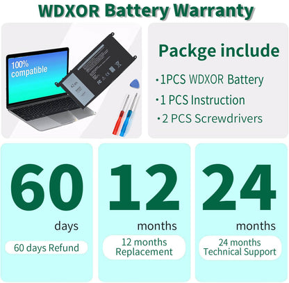 WDX0R Laptop Battery for dell Inspiron 15 7579 7569 5578 5565 5567 5568 5570 5775 5579 7560 7570 13 5378 5368 7375 7368 7378 17 5765 5767 5770 Series P69G001 P58F P58F001 P75F P66F P69G 3CRH3
