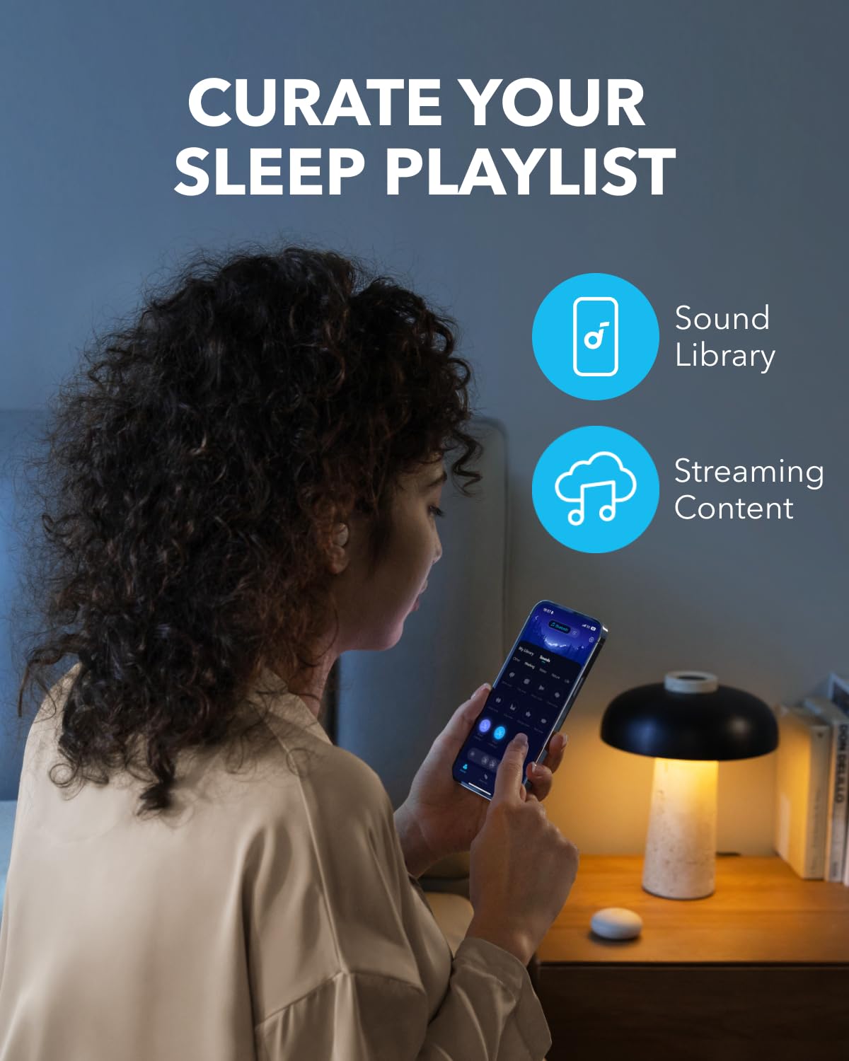 Soundcore Sleep A20 by Anker Sleep Earbuds, 30dB High-Frequency Noise Reduction, Small Earplugs for Side Sleepers, 80H Playtime, Stream Content via Bluetooth 5.3, Sleep Monitor, Personal Alarm