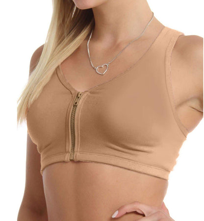 Valmont Zip-Front Sports Bra Oat, 42H/I