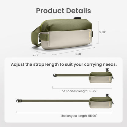 tomtoc 3L Compact EDC Sling Bag, Chest Shoulder Crossbody Sling Daypack for Men Women, Water-resistant Lightweight Everyday Carry Casual Pack for Nintendo Switch 2, Tactical, Travel, Work, Gym, Sport