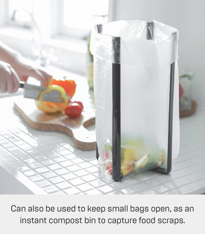 YAMAZAKI home 6785 Kitchen Multi Eco Stand-Multifunctional Plastic Bag Holder, One Size, Black