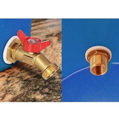 WADEO Rain Barrel Spigot, Brass Water Spigot for Rain Barrel, Rain Water Faucet Kit with Bulkhead Fitting and Thread Tape