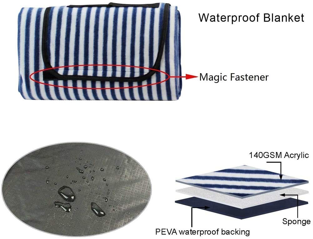 Wicker Picnic Basket for 2 with Waterproof Picnic Blanket, Picnic Set for 2 with Sand-Proof Beach Mat,Willow Hamper Service Set for Camping and Outdoor Party