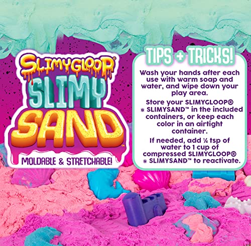 SLIMYSAND by Horizon Group USA, 1.5 lbs of Berry Scented Moldable, Stretchable, Expandable Cloud Slime, Blue & Purple Marbled, Slimy Play Sand in Reusable Bucket, Non Stick, Sensory Activity