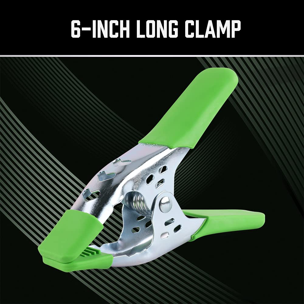 SWANLAKE 16PCS 6" inch Spring Clamp, Heavy Duty Spring Metal Spring Clamps, 2.5"-inch Jaw opening (6inch 16-Piece)