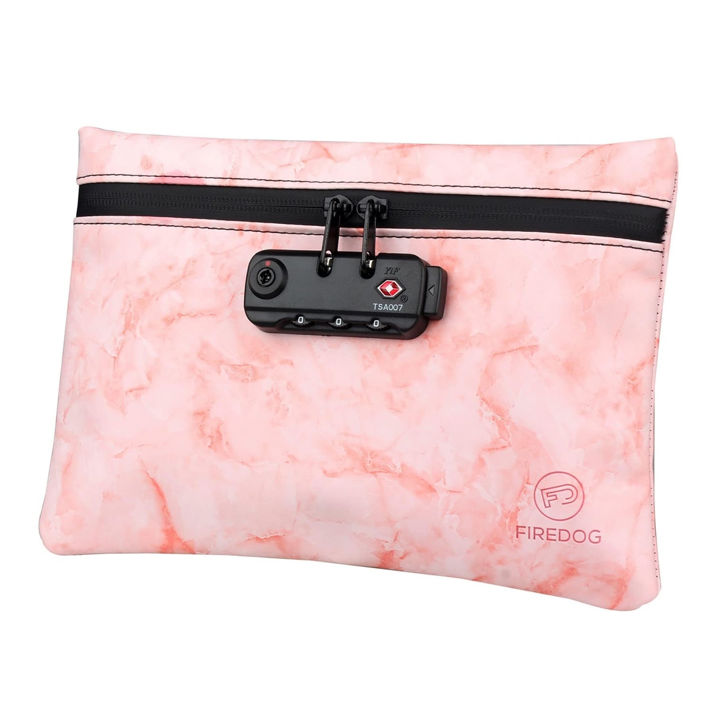 FIREDOG Smell Proof Bag with Lock, 6x9 Odor Proof Pouch Case Container for Travel Stash Storage (Marble Red)