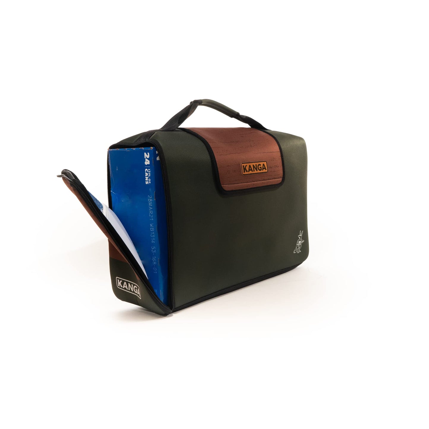 Kanga Insulated Cooler Bag - Soft Cooler Bag - 24 Pack Beer and Seltzer Drink Cooler - Insulated and Durability Tested - Kanga Kase Mate Cooler - Woody
