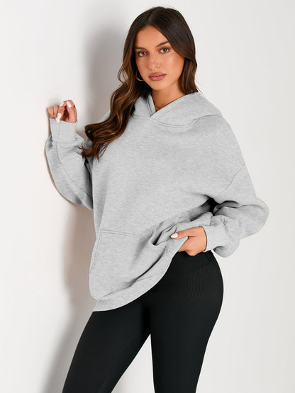 EFAN Womens Hoodies Oversized Sweatshirts Pullover Fleece Sweaters Long Sleeve Winter Fall Outfits Fashion Y2k Clothes Grey M
