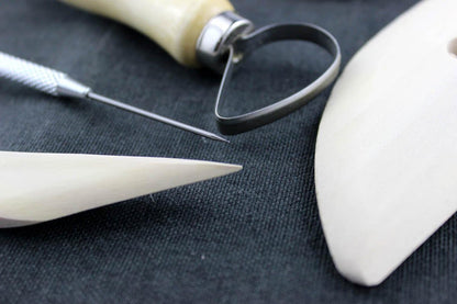 SE Pottery and Clay Carving Tool Set with Wooden Handles- Pottery Kit for Beginners- Clay Sculpting Set of 8 Pcs - 4PT8