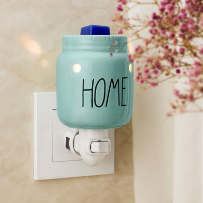 STAR MOON Mason Jar Wax Melt Warmer for Rae Dunn Inspired Decor Candle Warmer Wax Warmer Plug in with One More Bulb Home Decor Wall Decor Blue (Home)