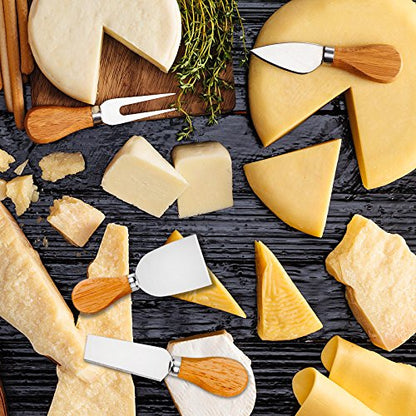 YXChome 4 Cheese Knives Set - Cheese Knife,Cheese Fork,Cheese Slicer,Butter Knife - Mini Premium Stainless Steel Cheese Knife Set - Cheese Knives for Charcuterie Board - Charcuterie Boards Accessories
