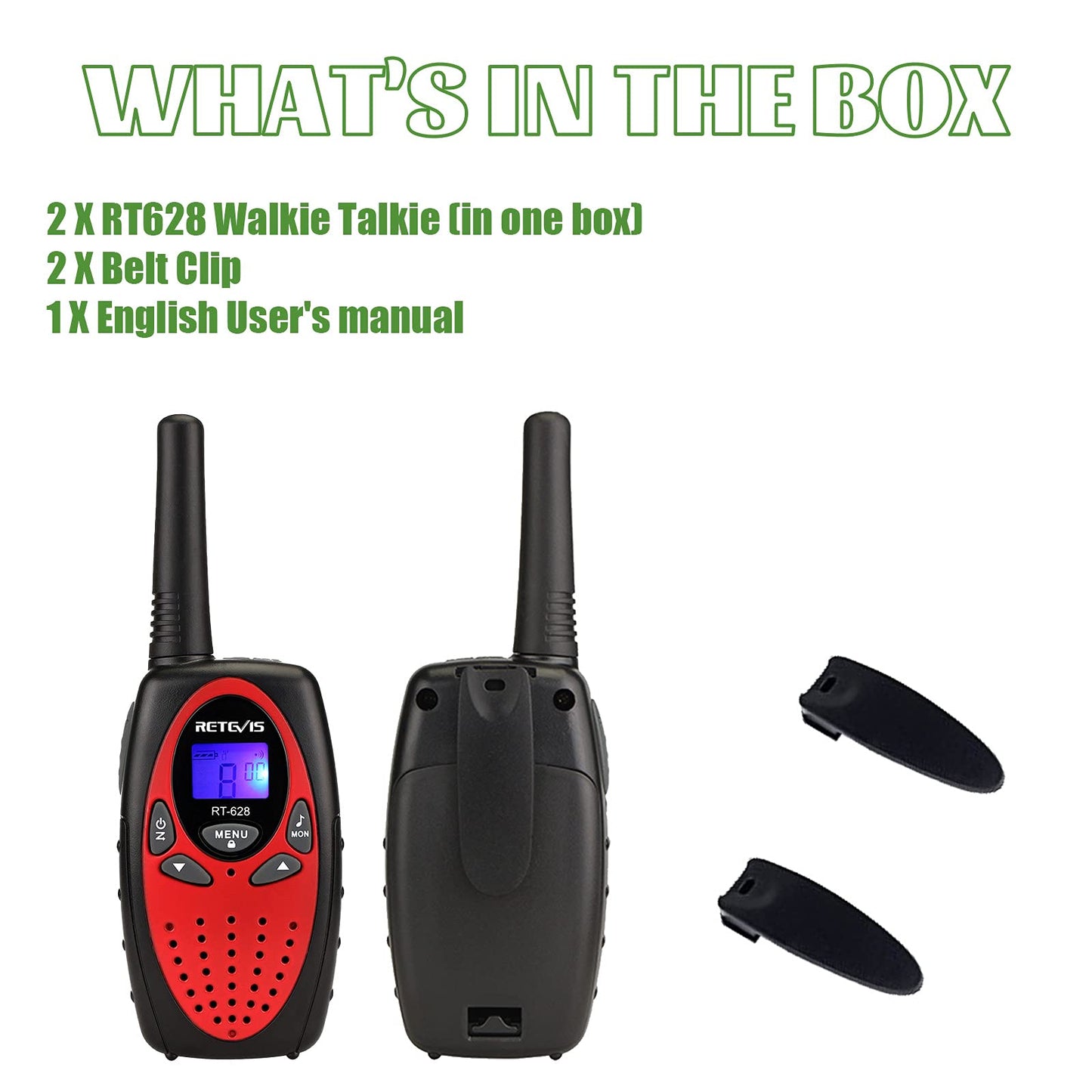 Retevis RT628 Walkie Talkies for Kids,Toys Gifts for 6-12 Years Old Boys Girls,Long Range 2 Way Radio 22CH VOX,Birthday Gift,Family Walkie Talkie for Camping Hiking Indoor Outdoor