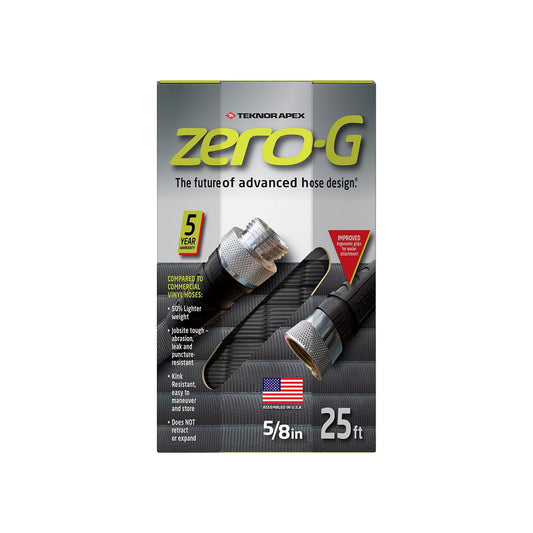 zero-G 4001-25 8 Inch by 25 Feet Lightweight, Ultra Flexible, Durable, Kink-Free Garden Hose, 5, 5/8" x 25', Gray