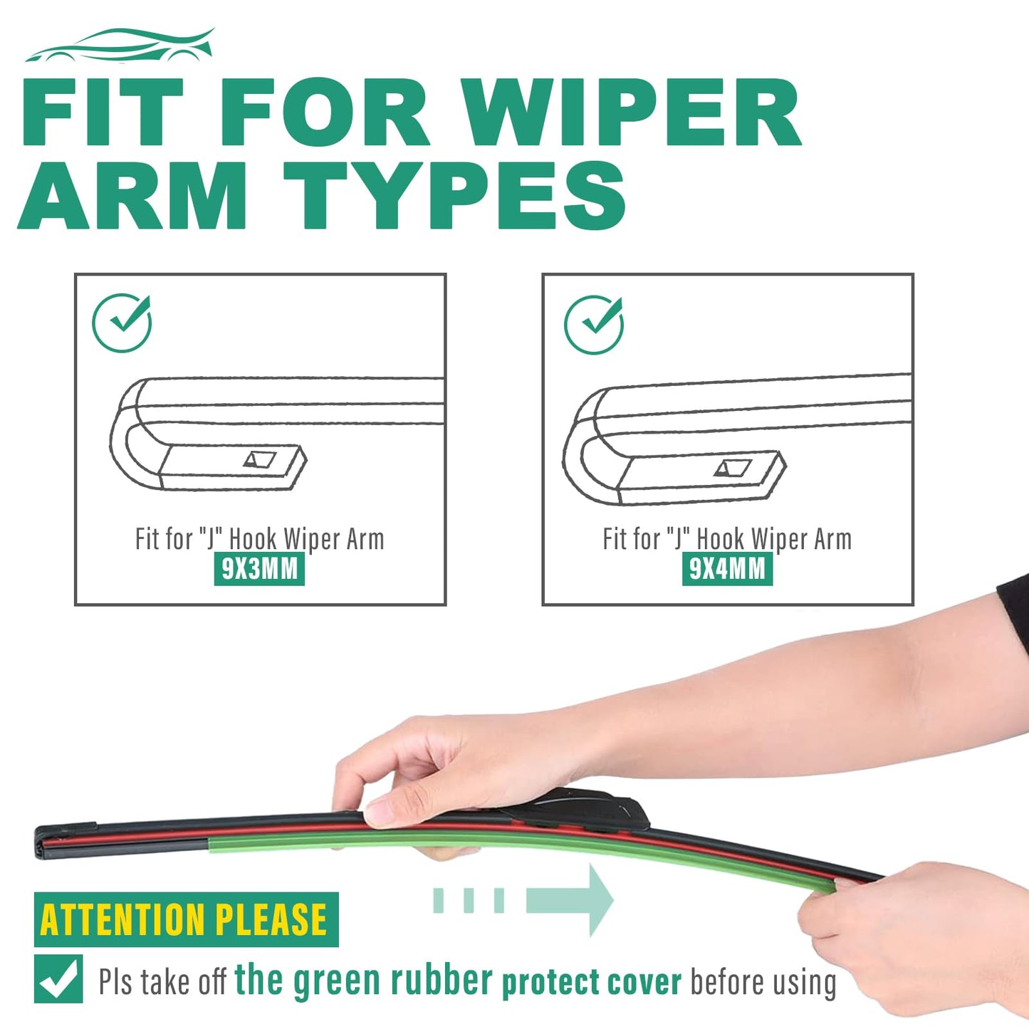 15" 15" 13" Windshield Wiper Blades Replacement for Jeep Wrangler 2007-2017 / Jeep Wrangler JK 2008-2018 Premium All Weather Front Rear Wipers Set - OEM Quality (Pack of 3)