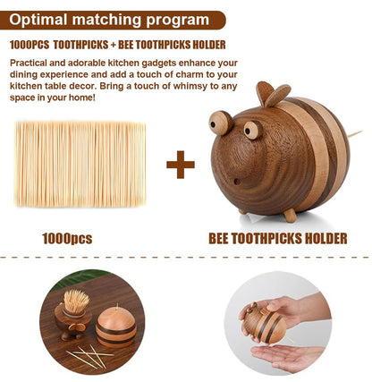 Damuzhi 1000 Count Bamboo Toothpicks Barbecue, Fruits And Teeth Cleaning - Round Double-Pointed Wooden Toothpicks, For Appetizers,Olives