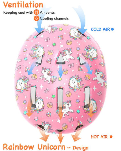 Toddler Bike Helmet for Boys and Girls, Adjustable Kids Helmets from Infant/Baby to Children, 1/2/3/4/5/6/7/8 Years Old (Unicorn,XS)