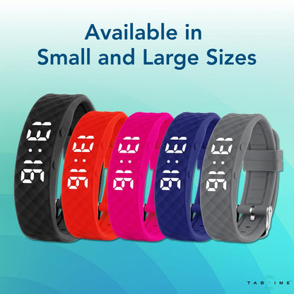 Tabtime Vibrating Alarm Wristband - Silent Alarm Watch for Adults and Kids - with up to 10 Personal or Pill Reminders per Day
