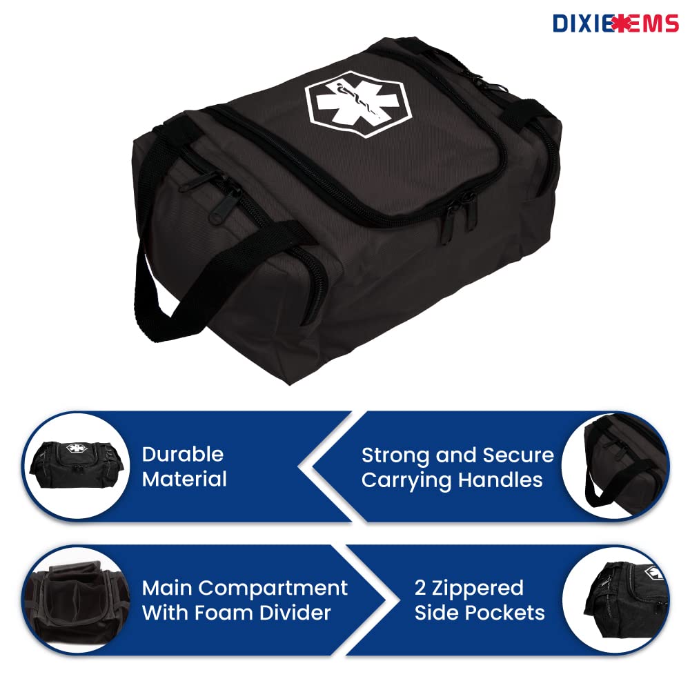 Dixie EMS Dixigear Empty First Responder II Bag 10.5" x 5" x 8" - Tactical Black