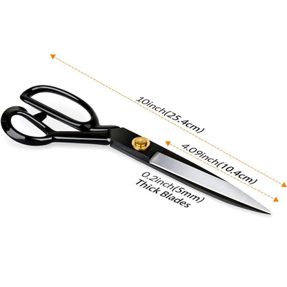 Fabric Scissors Professional 10 inch Heavy Duty Scissors for Leather Sewing shears for Tailoring Industrial Strength High Carbon Steel Tailor Shears Sharp for Home Office Artists Dressmakers