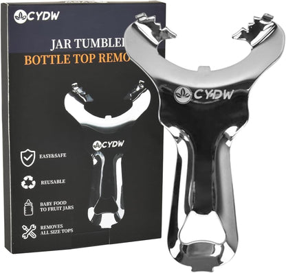 CYDW Mason Jar Opener Tool with No Lid Dents or Damage, Can Opener Manual Multi-Purpose, Easy Twist Manual Handheld Top Remover Utensil, Canning Supplies Tools and Bottle Opener, Made For Lifetime