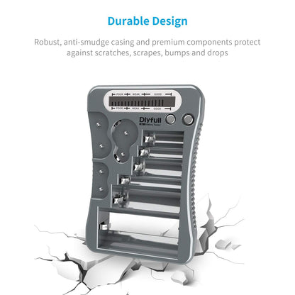 Dlyfull Universal Battery Tester with LCD Display, Multi Purpose Small Battery Checker for AA AAA C D 9V CR2032 CR123A CR2 CRV3 2CR5 CRP2 1.5V/3V Button Cell Batteries