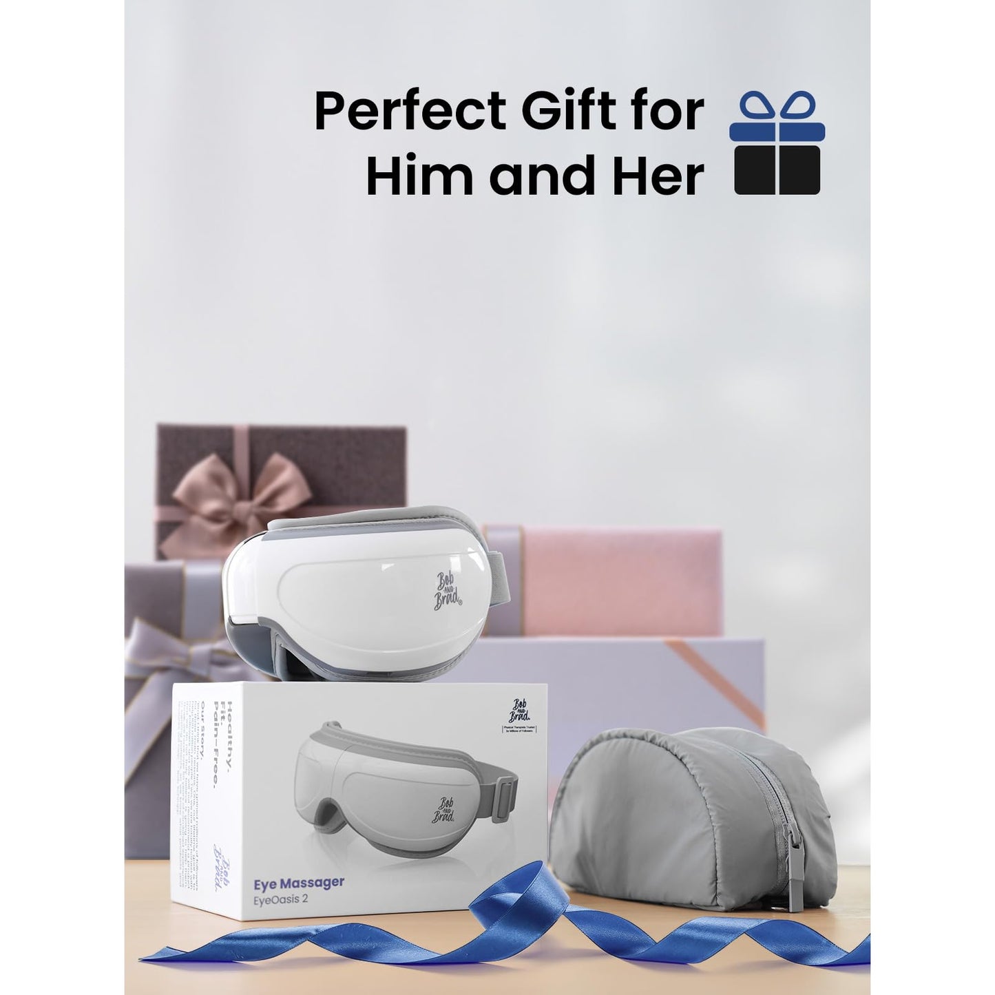 BOB AND BRAD Eye Massager FSA Eligible/HSA Eligible, EyeOasis 2 Heated Eye Mask for Migraines with Music, Smart Migraine Massager Reduce Dry Eyes Improve Sleep, Birthday Gifts for Women Men Mom Dad