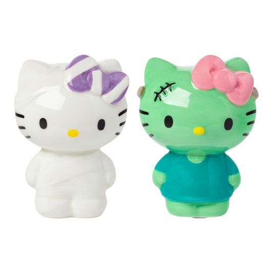 Silver Buffalo Sanrio Hello Kitty Halloween Ceramic Salt and Pepper Shaker Set, 5” L x 2” W x 3.5” H