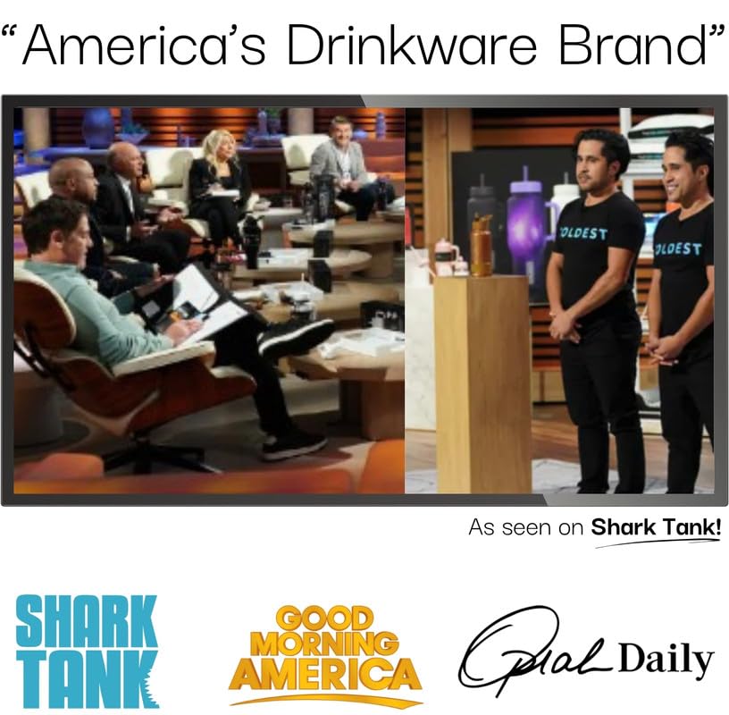 Coldest Tumbler with Handle and Straw - 100% Leak Proof Insulated Tumbler with Lid and Straw (3 Lids) - Stainless Steel Tumblers for Women & Men - Cup Holder Friendly Base, 36 oz (Stealth Black)